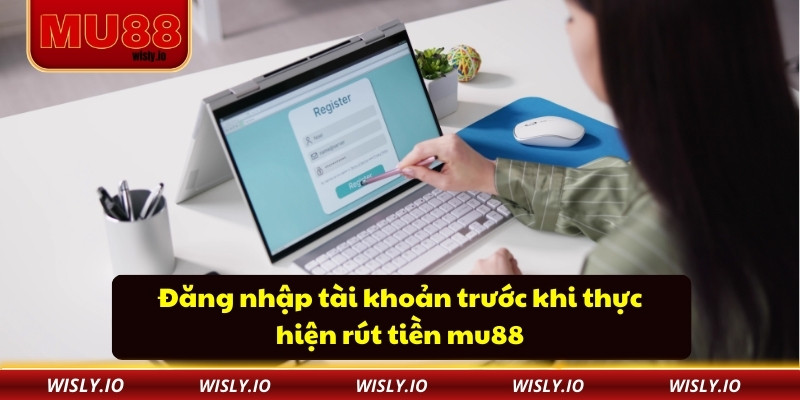 Đăng nhập tài khoản trước khi thực hiện rút tiền mu88